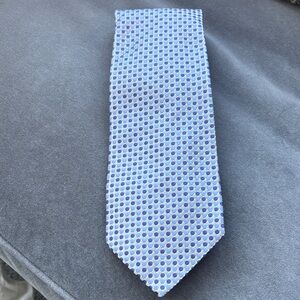 Charvet Light Blue and White Polka Dot Tie